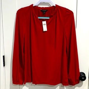 Banana Republic long sleeve red blouse